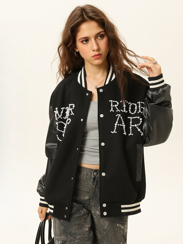 Liber Autumn Neutral wear Beading Color matching Jackets