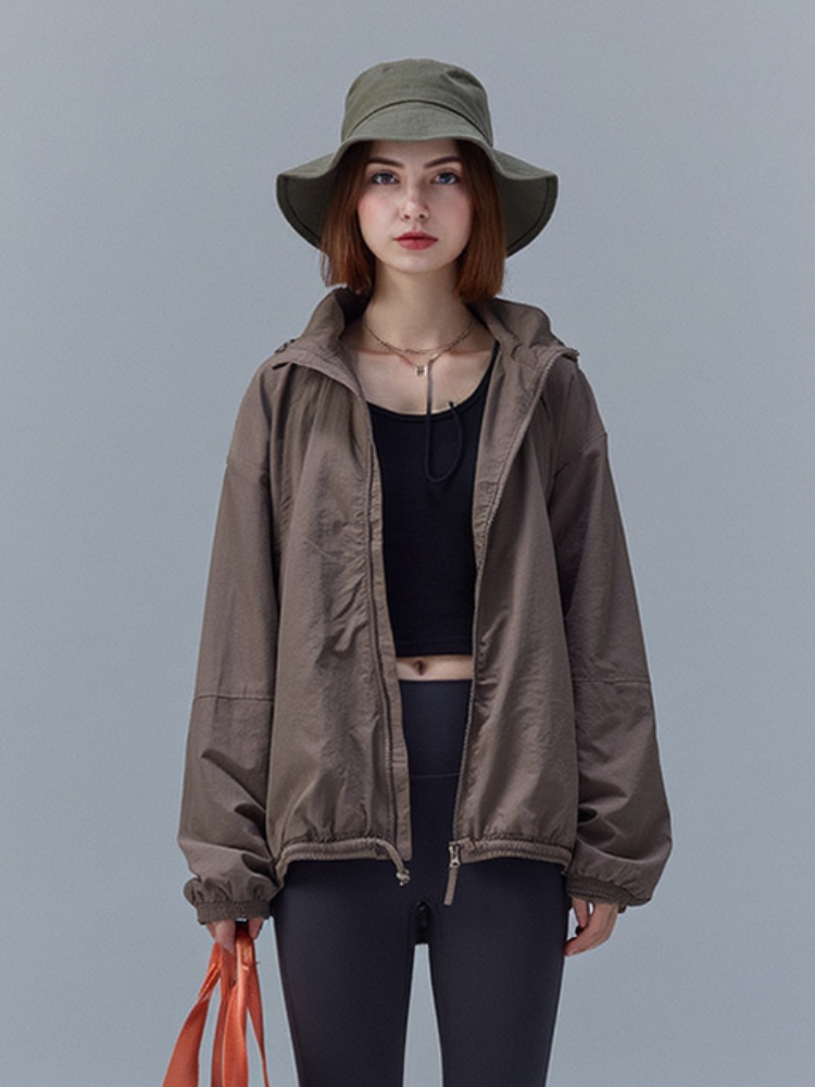 Water-repellent Oversize Folding Hooded Windbreakers