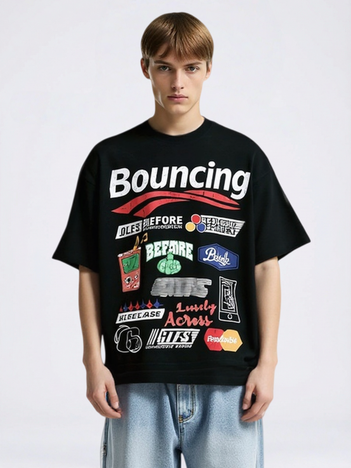 Slogan Locomotive Printed T-shirts