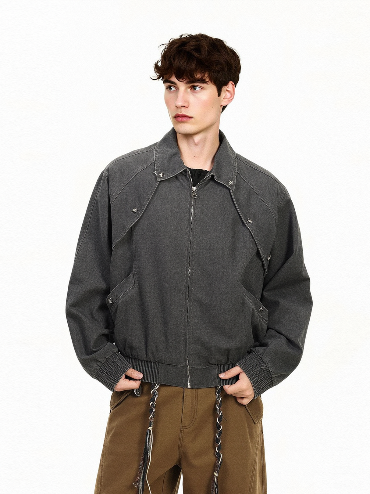 Harrington Short Lapel Workwear Fabric Jackets