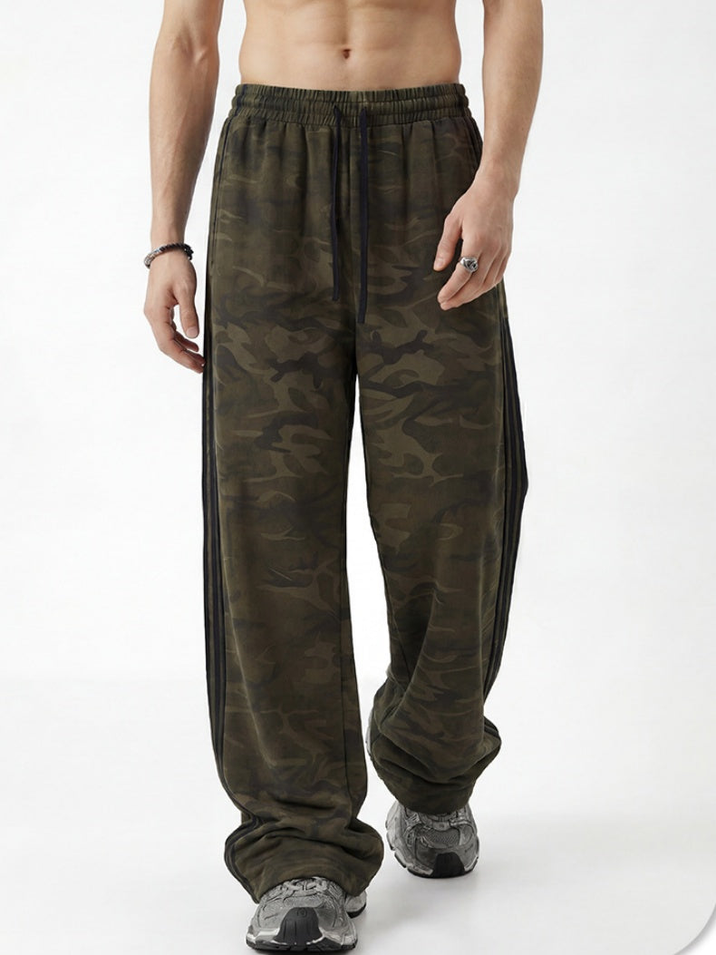 Camouflage Leisure Straight-fit Loose-fit Pants