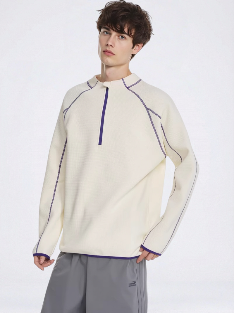 Color-blocked Line Loose-fit Sweatshirts&Hoodies