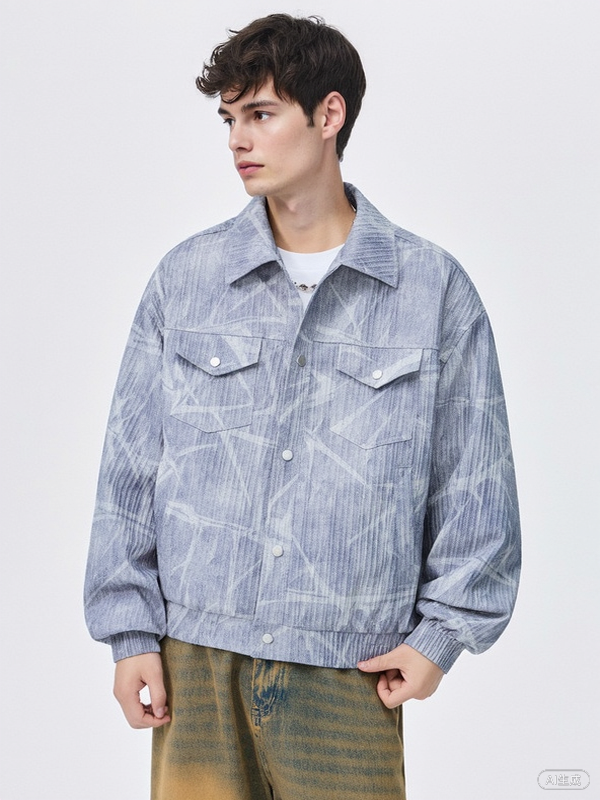 Lapel Printing And Dyeing Loose Jackets