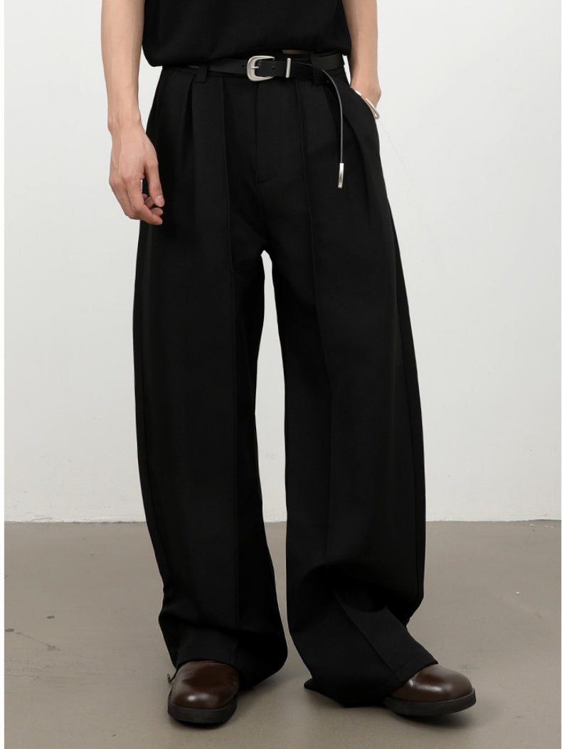 Old Money Style Double Pleat Straight-fit Dress Pants Pants