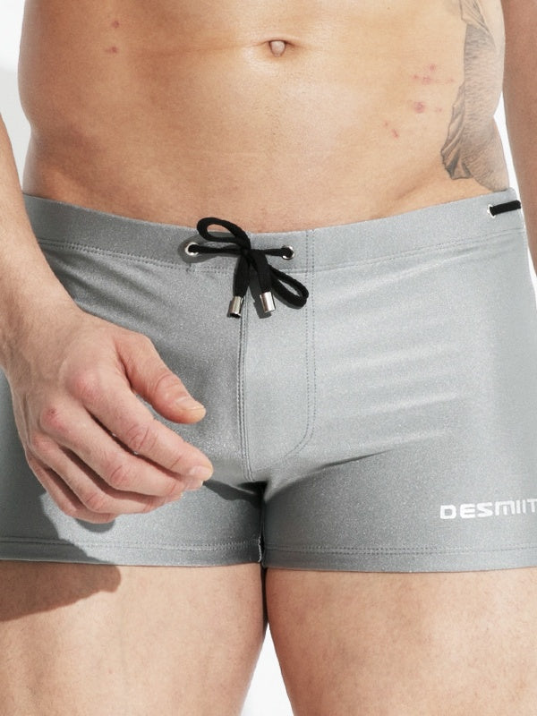 Flat Angle Mid-rise Beach Swimming Trunks