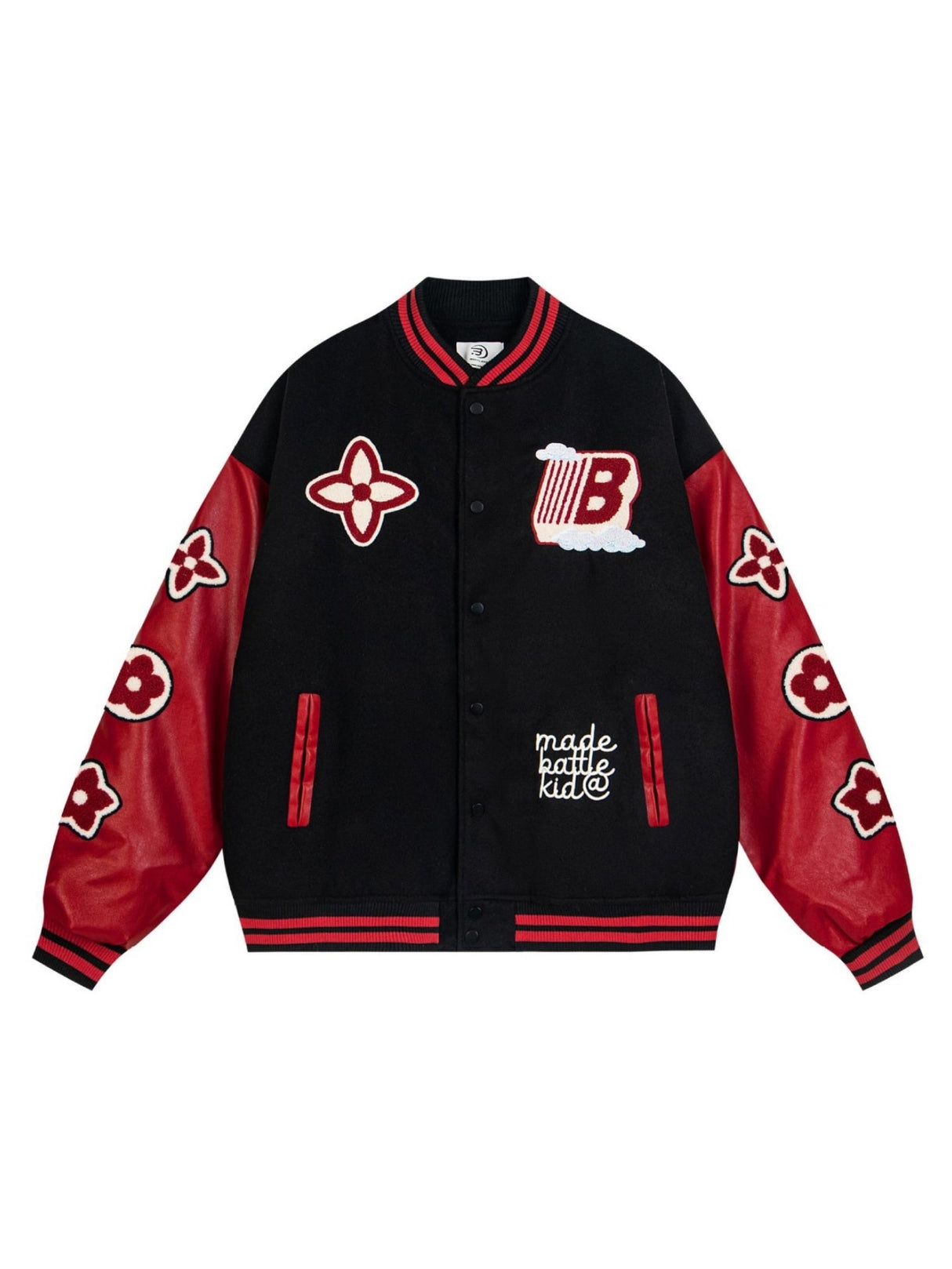 Letter Embroidery Splicing Hip Hop Baseball Uniform