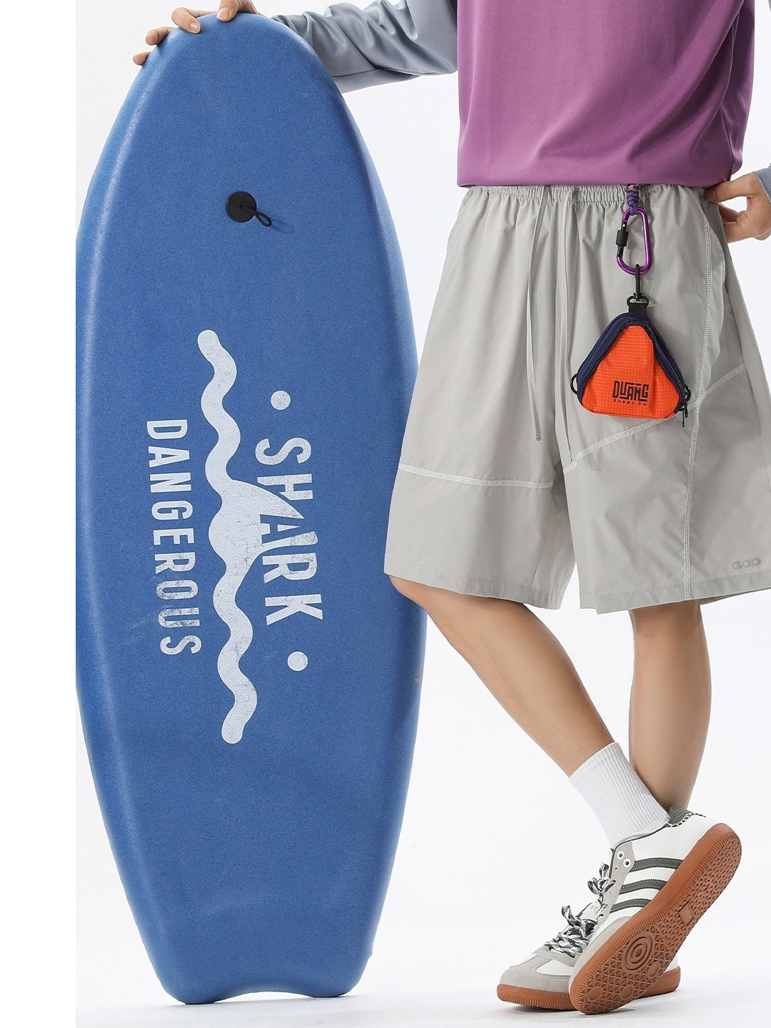 Water-repellent Reflective Color-blocked Lightweight Breathable Five Points Shorts