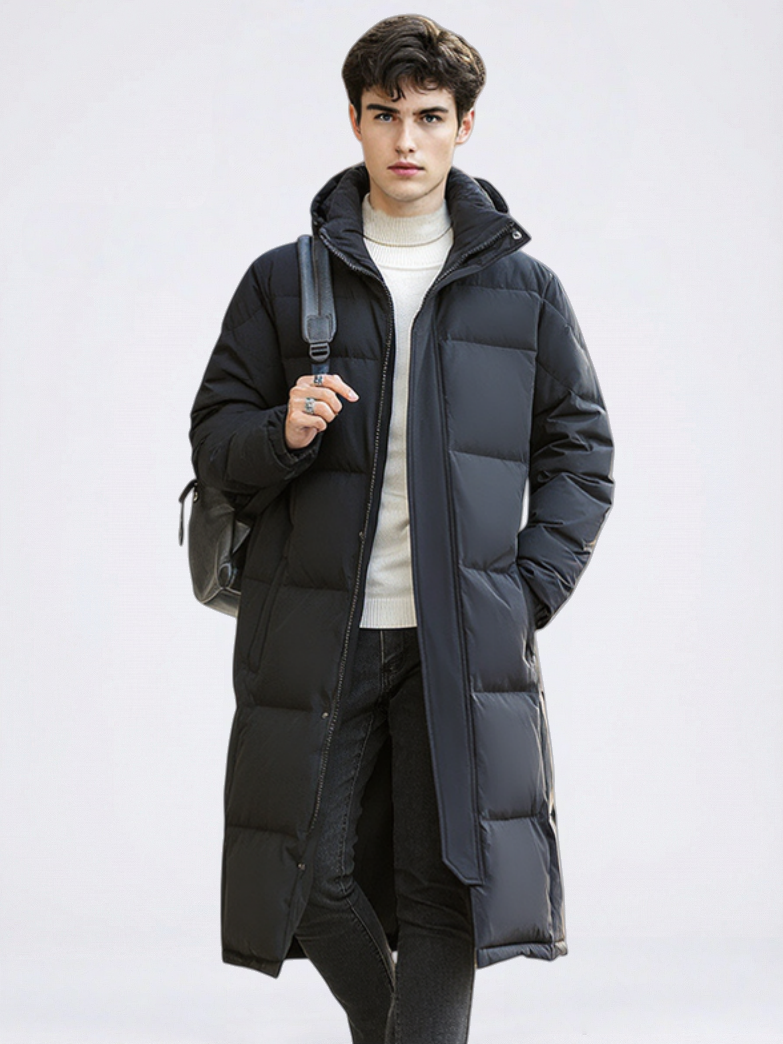 Long Hooded Thick Down Coat
