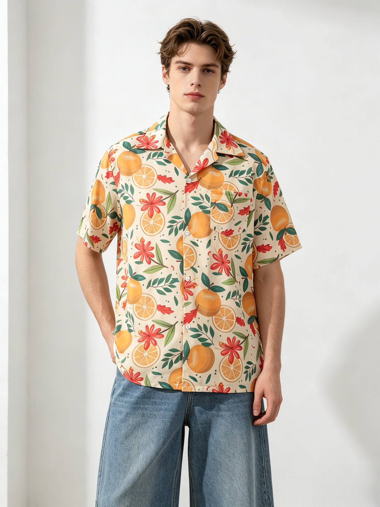 Jacquard Dark Pattern Cuban Territory Shirts