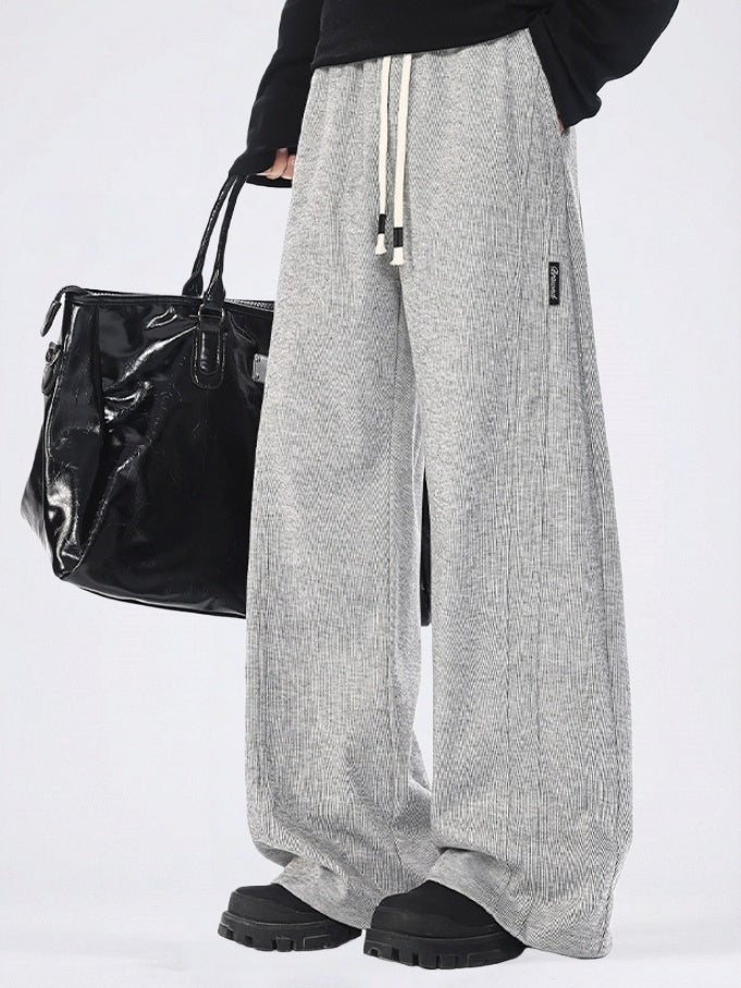 Patchwork Wide-leg Loose-fit Sweatpants