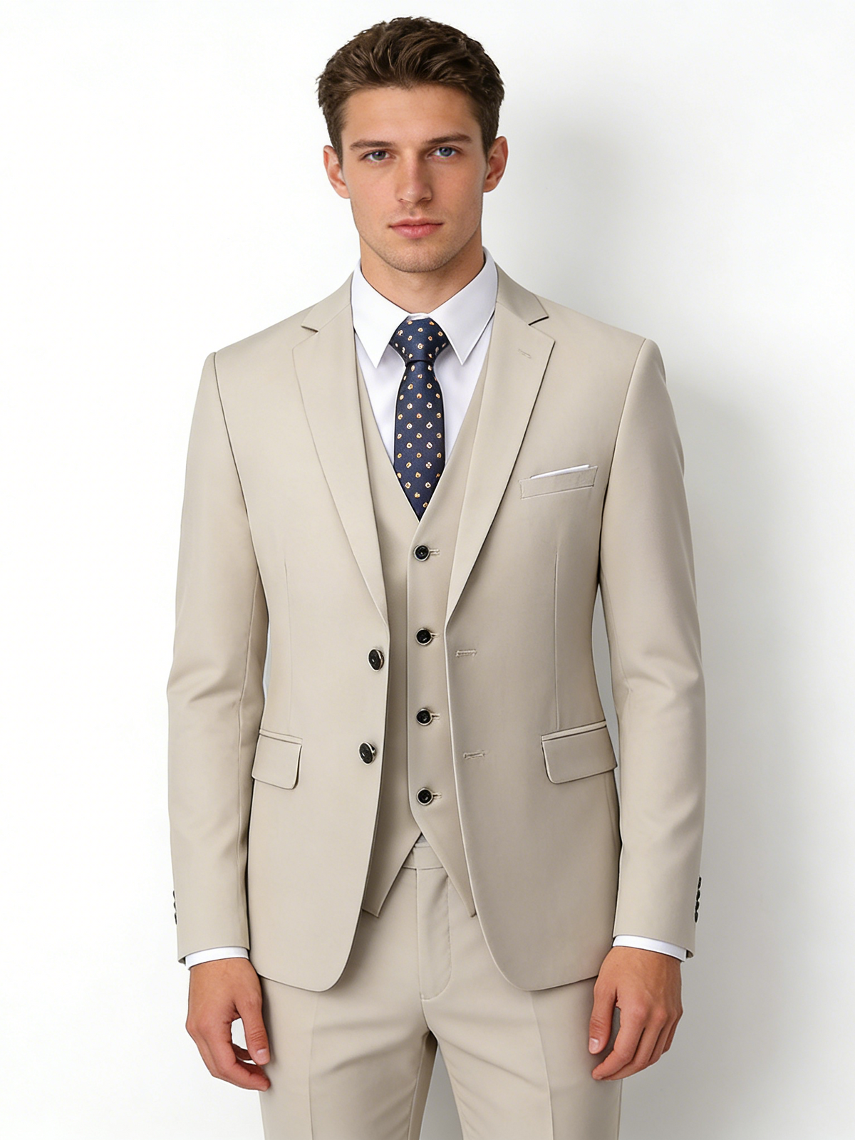 Slim-fit Business Suit Set 3-piece Sets