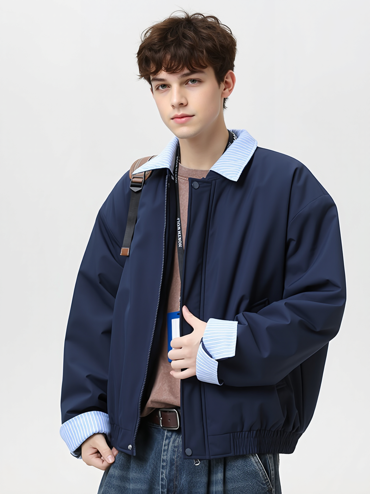 Detachable Two-piece Colorblock Flight Jacket