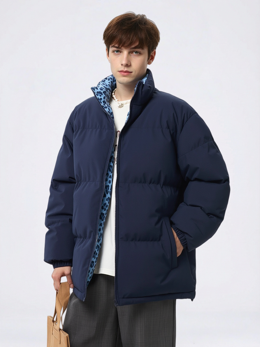 Leopard Stand Collar Thickening Winter Coats