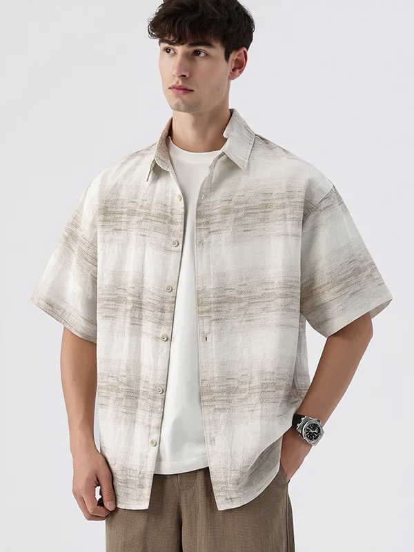 Retro Gradient Flax Shirts