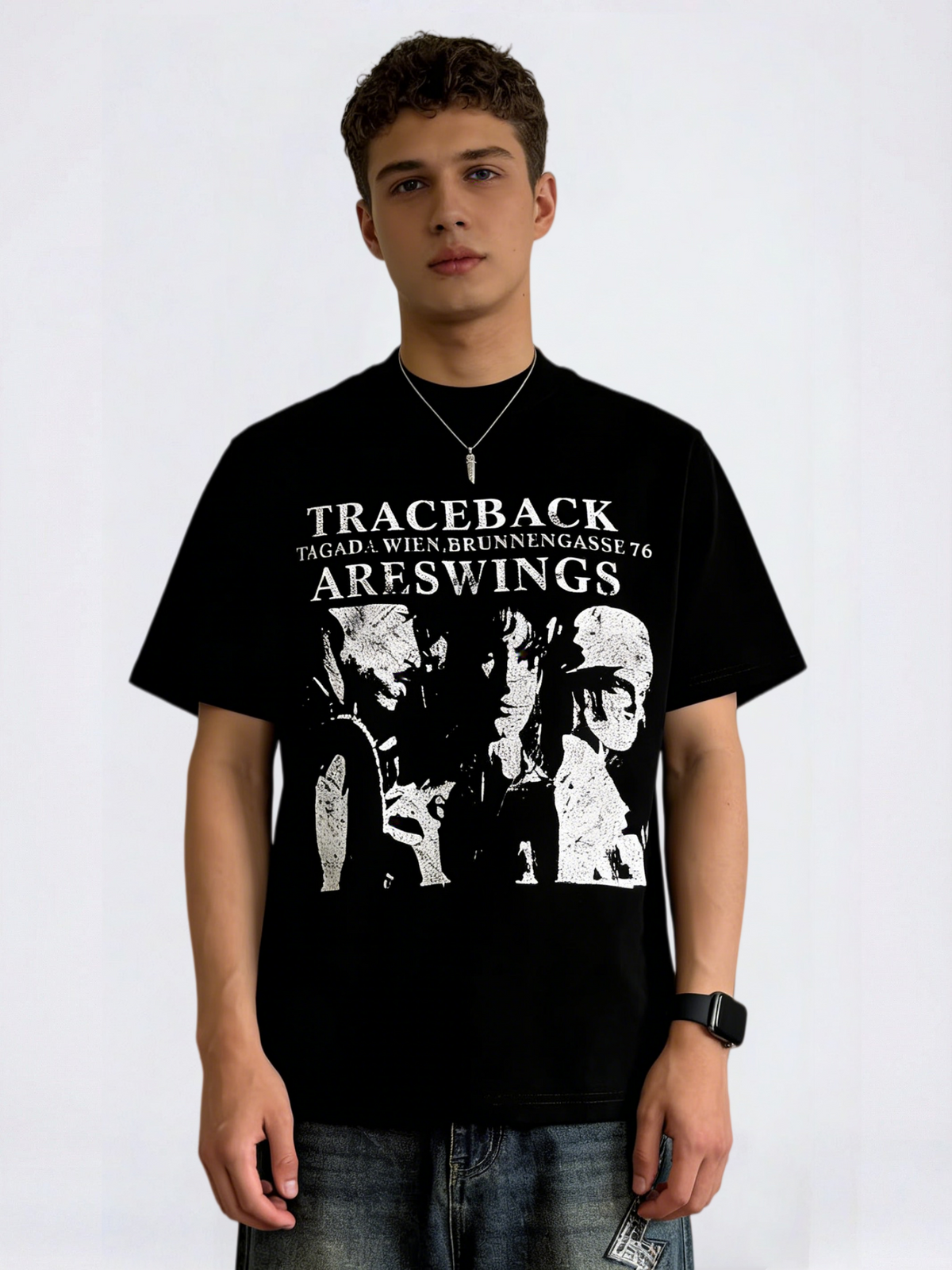 Quick-drying Distressed Portrait Printed T-shirts
