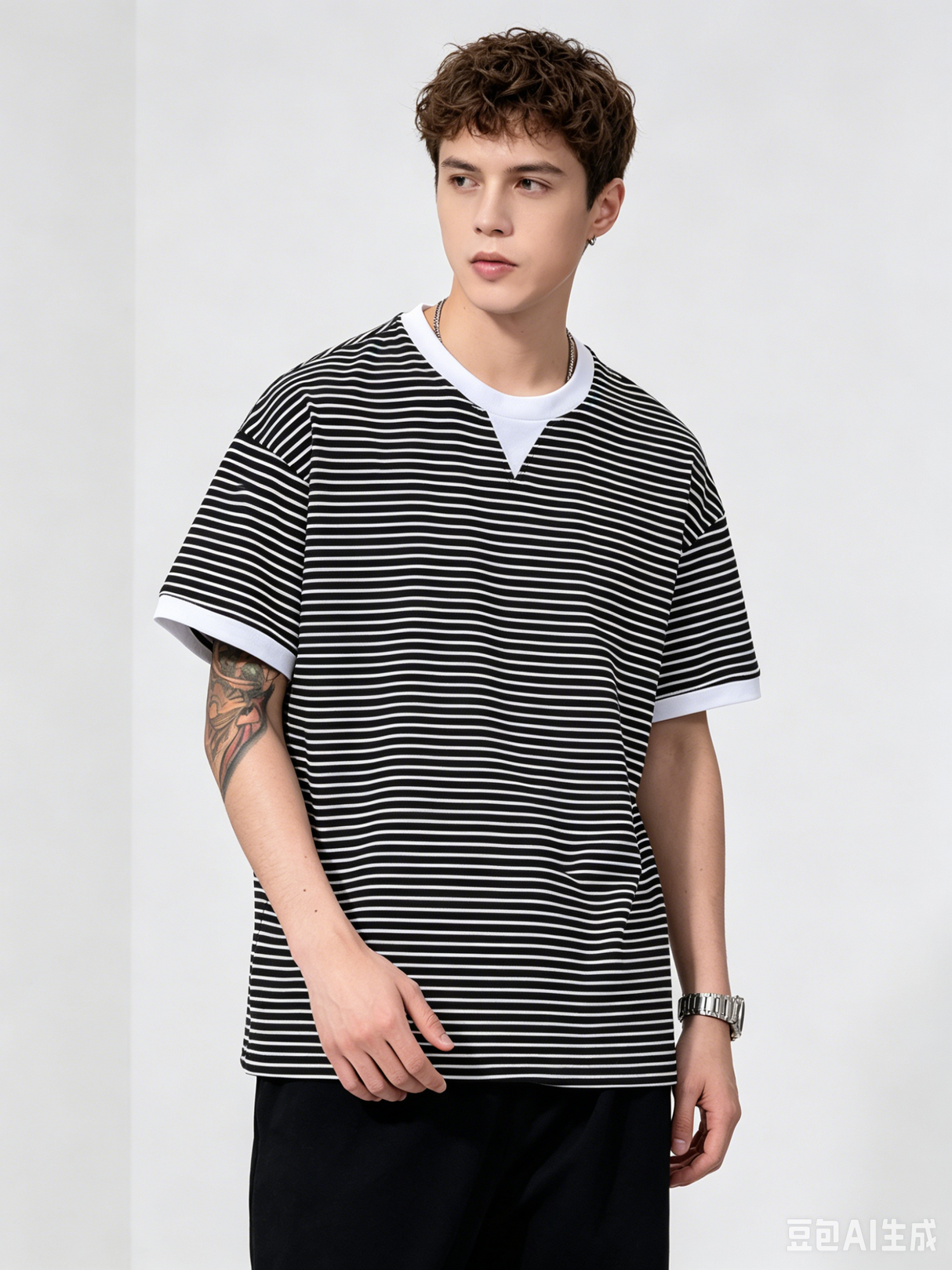 Layered-look Stripes T-shirts