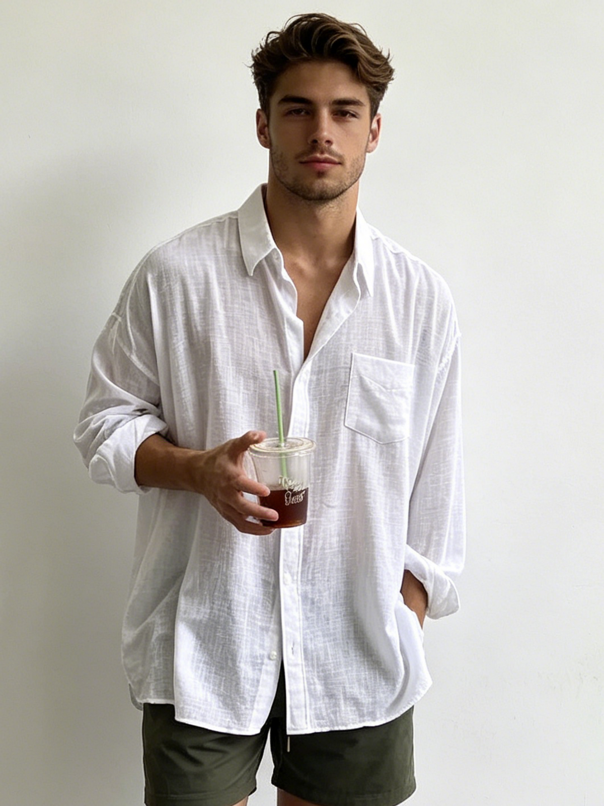 Cotton And Linen Breathable Loose-fit Lightweight Sunscreen Shirts