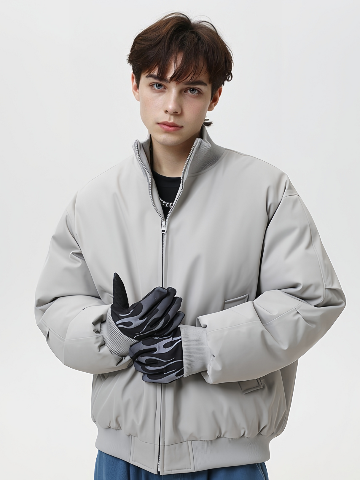 Three-proof Stand-up Collar Retro Workwear Flight Cotton Jacket