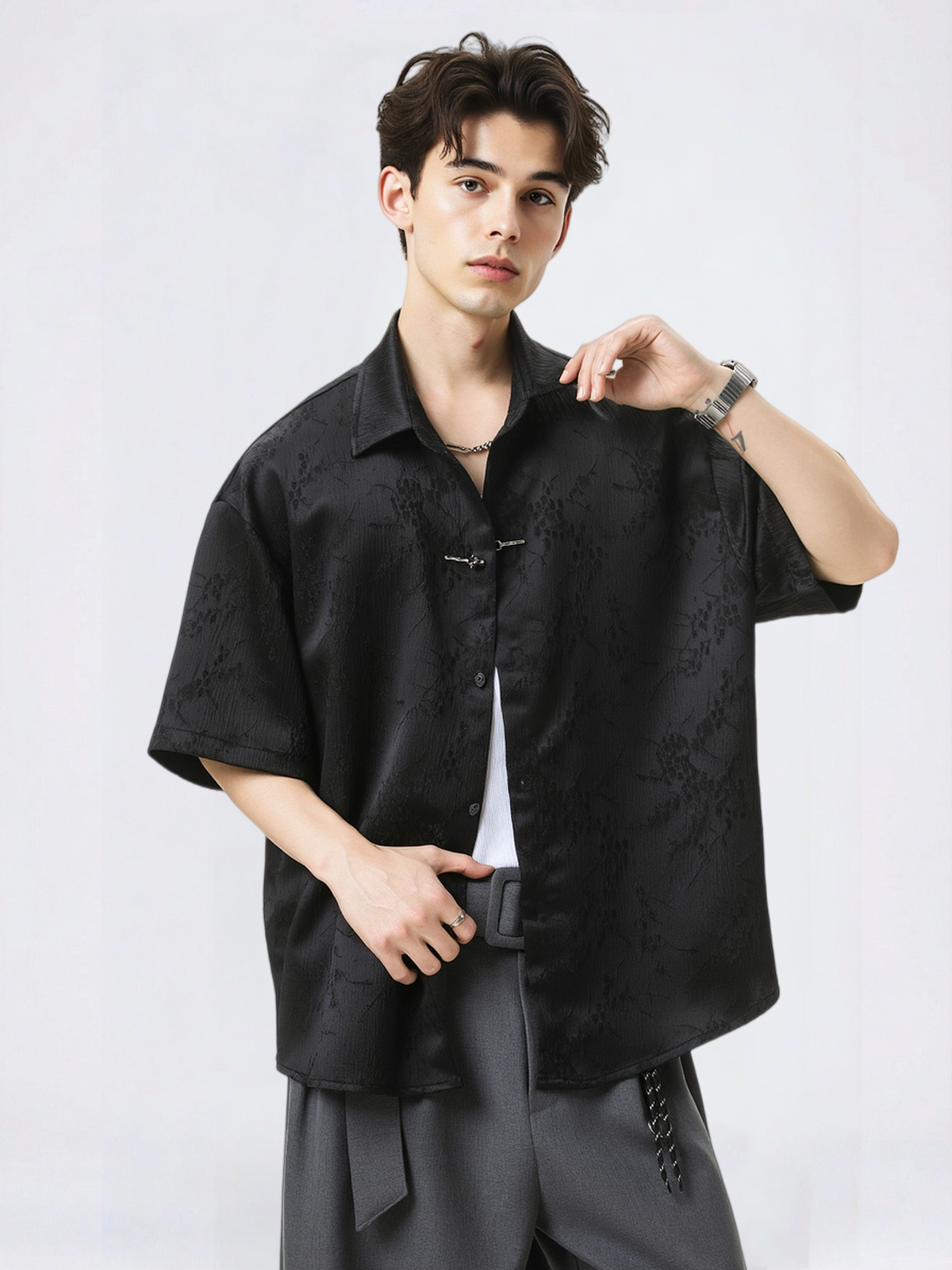 New Chinese Style Breathable Plum Bossom Loose-fit Shirts