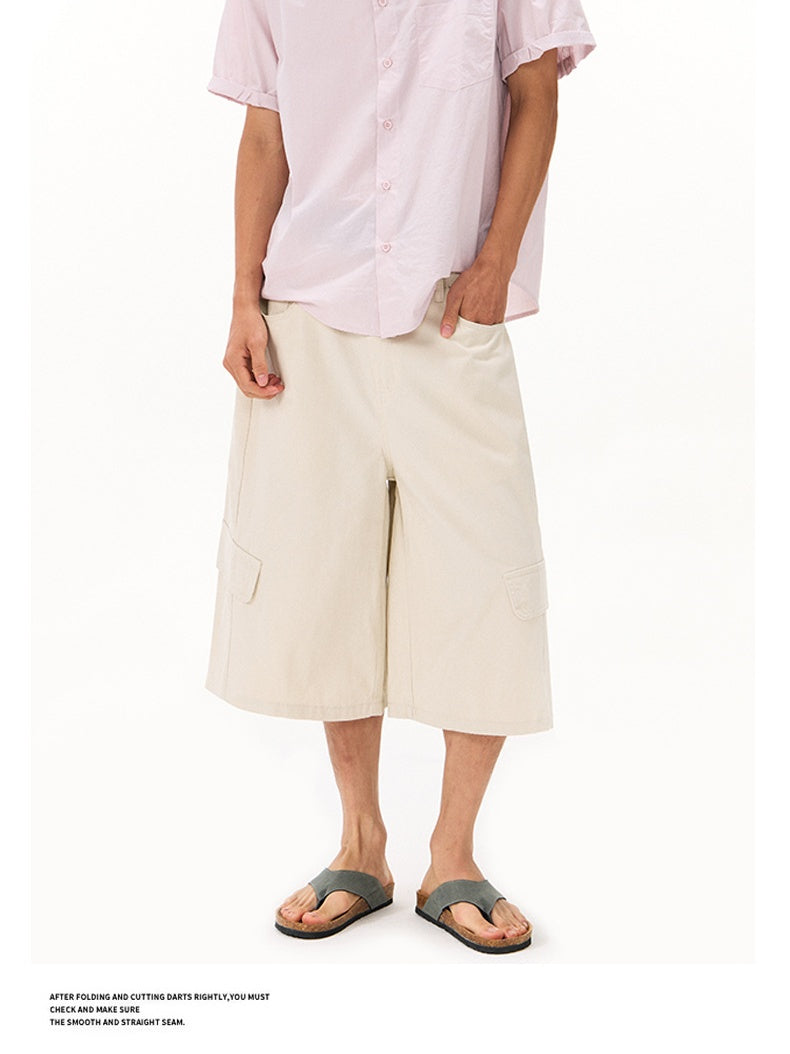 7 Points Work Clothes Baggy Straight-fit Shorts