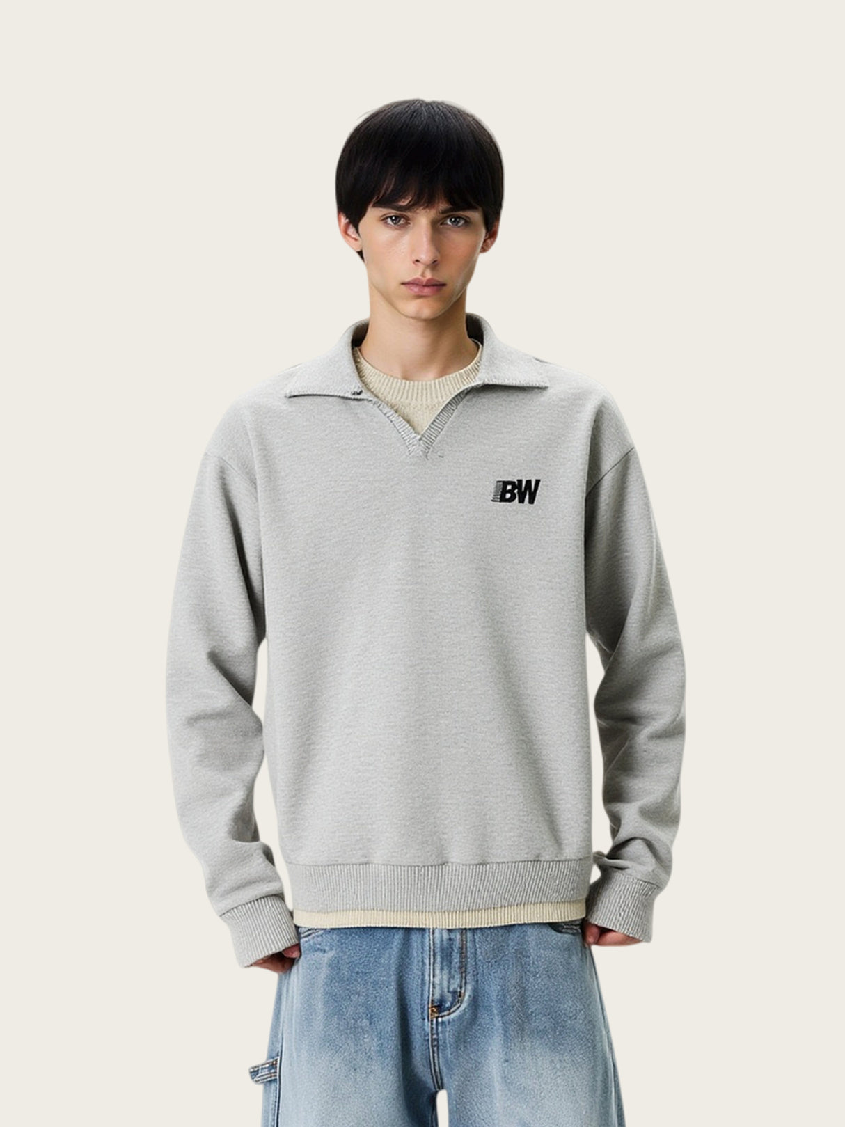 Contrasting Colors Fake Two Pieces Hood Sweaters