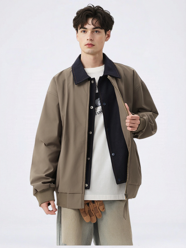 Layered-look Loose-fit Cleanfit Jackets