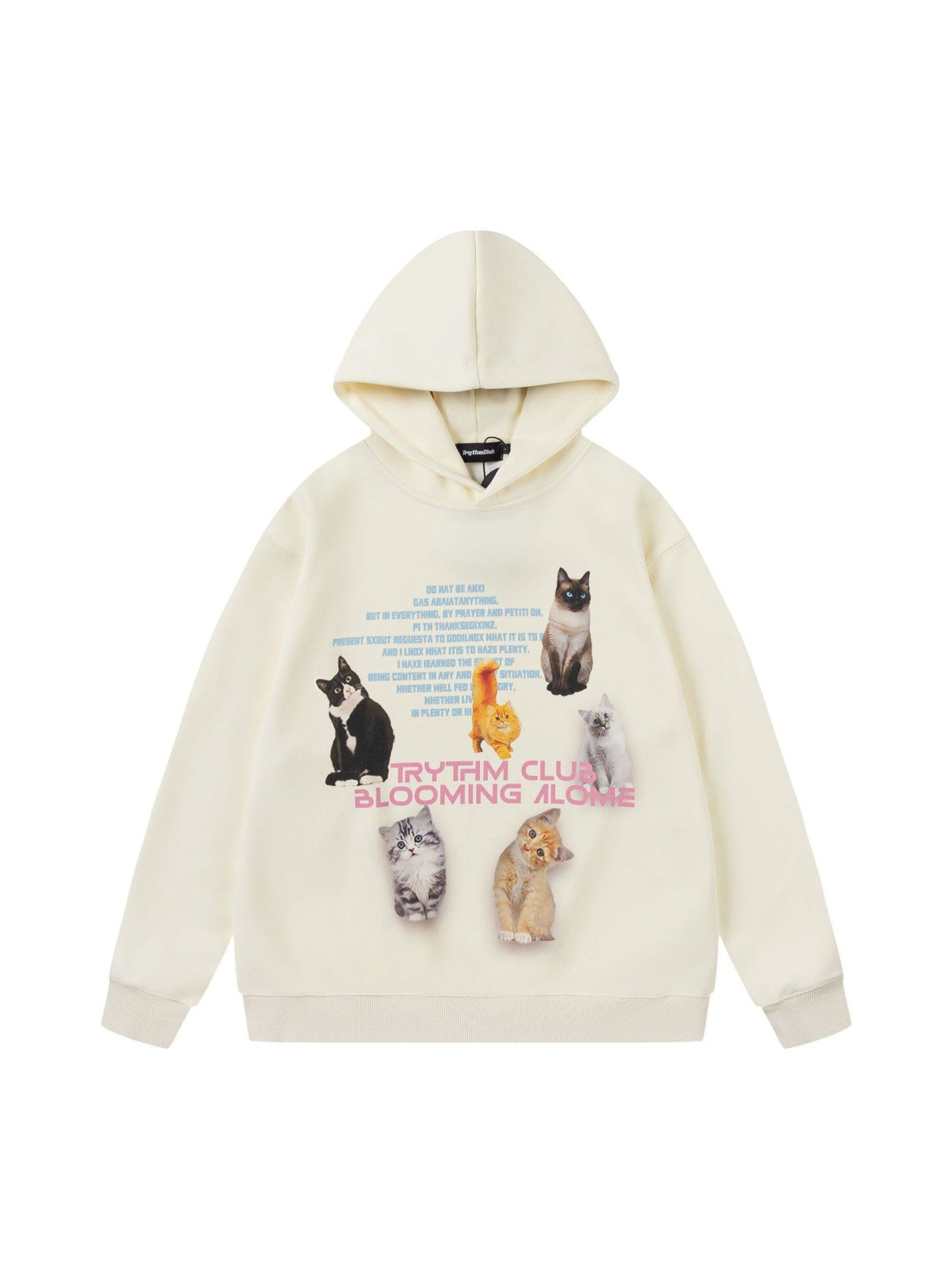 Retro Cat Printed Ins Hoodies