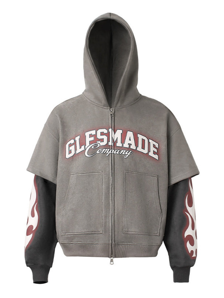 Neutral wear Printed Creativity Fake two-piece sweatshirt