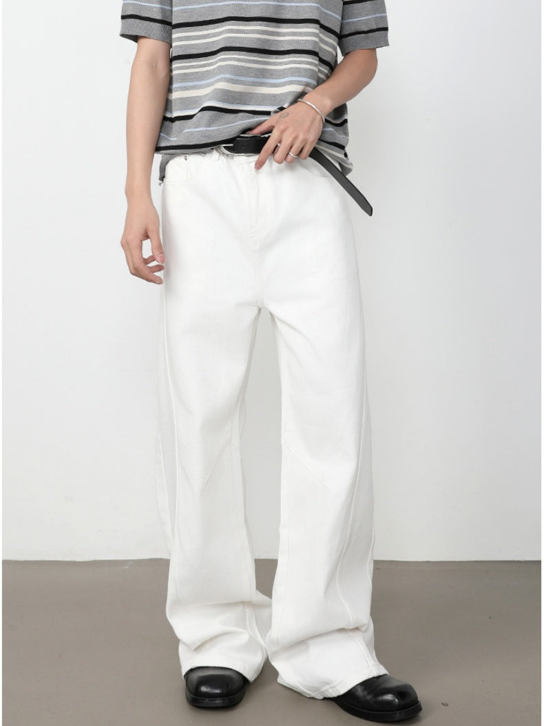 Retro Washed Patchwork Distressed Jeans