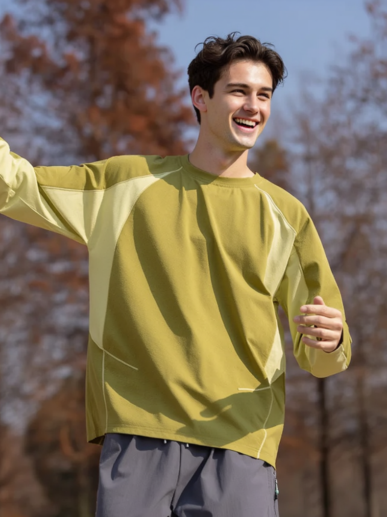 Quick-drying Sunscreen Loose-fit Color-blocked T-shirts