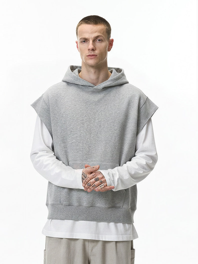 Street Rolled Sleeveless Hoodies Waistcoat Vest