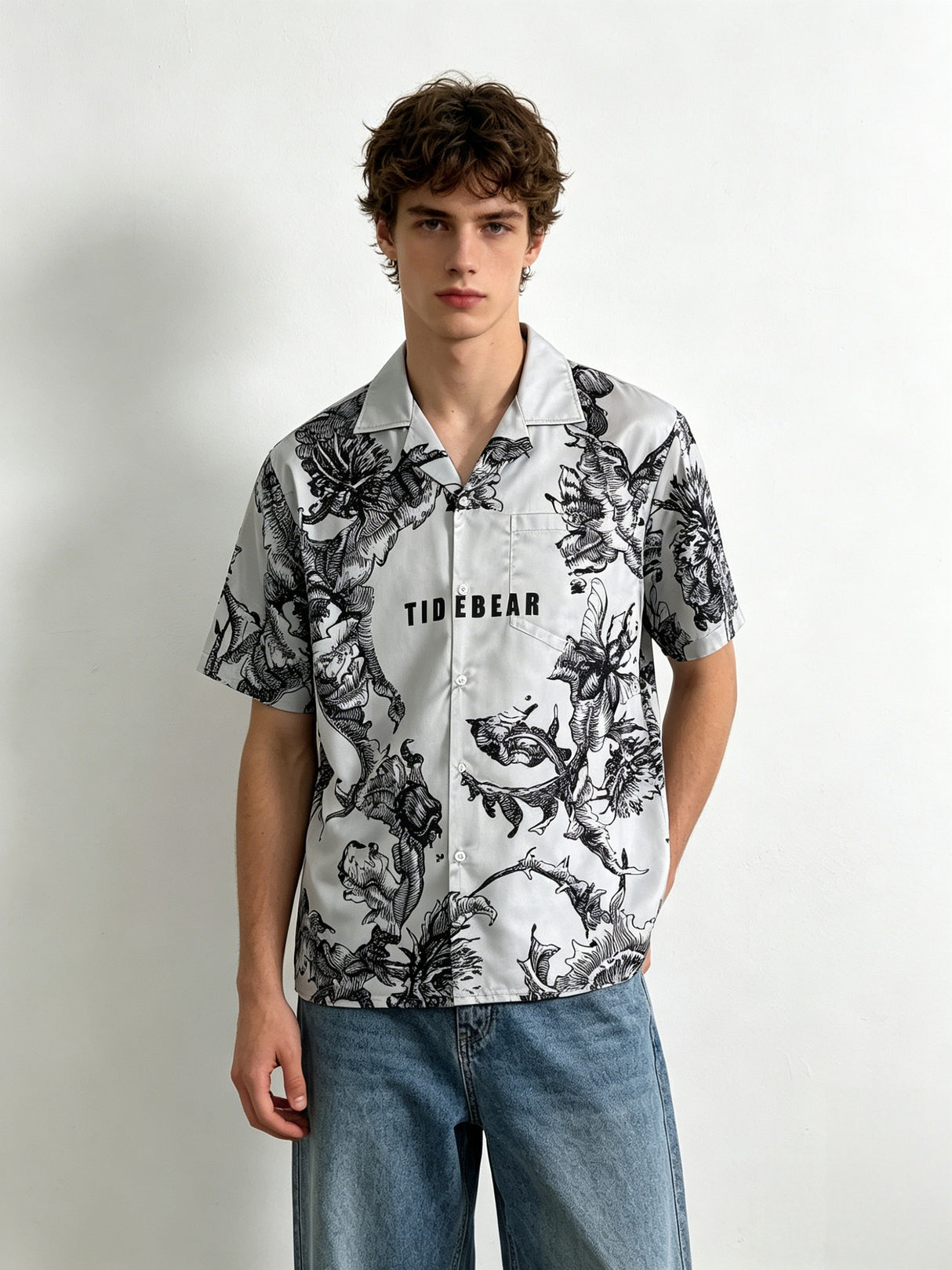 Jacquard Dark Pattern Cuban Territory Vintage Shirts