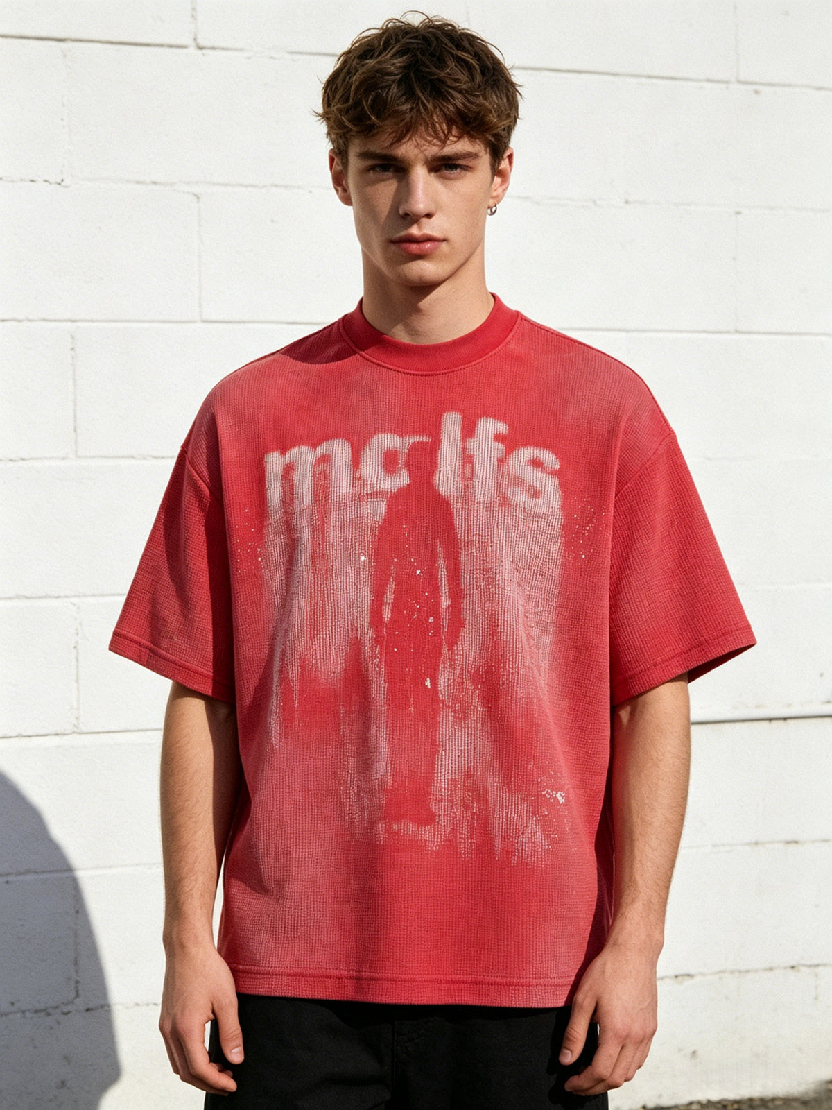 Retro Washed Illusory Silhouette BF Loose-fit T-shirt