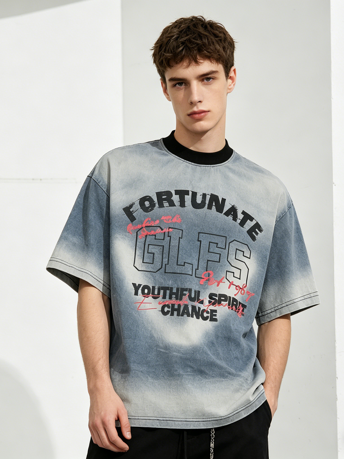 Washed Inkjet Printing Monkey Denim T-shirts