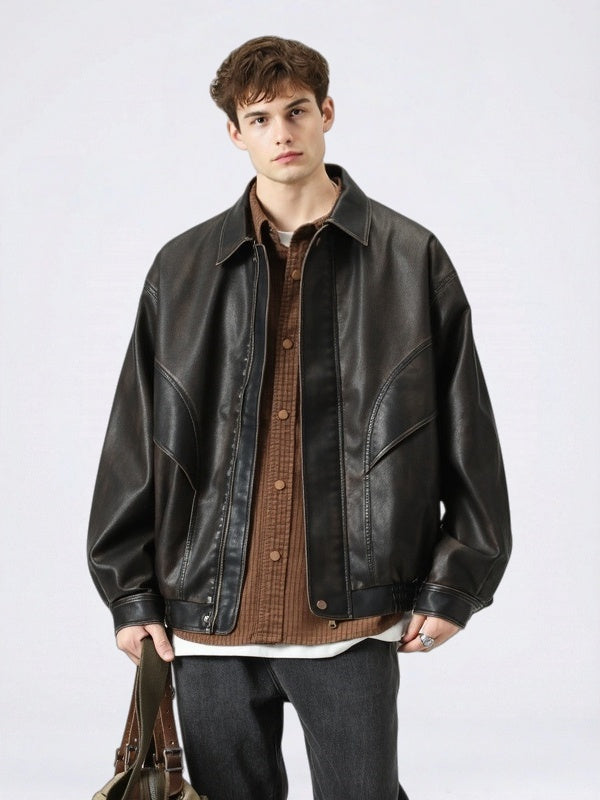 Post-apocalyptic Locomotive Leather Jacket