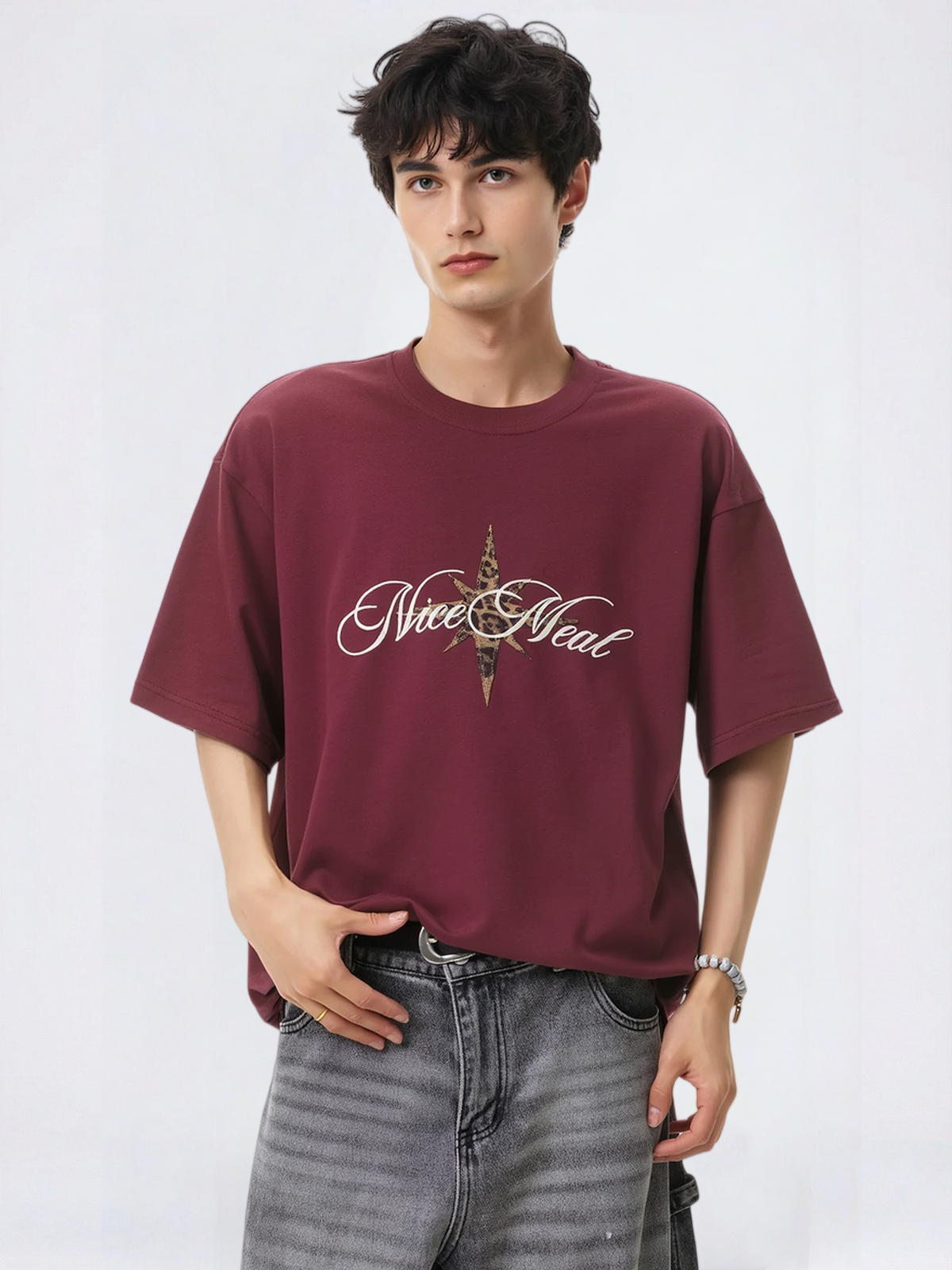 Leopard Print Retro Loose-fit T-shirts