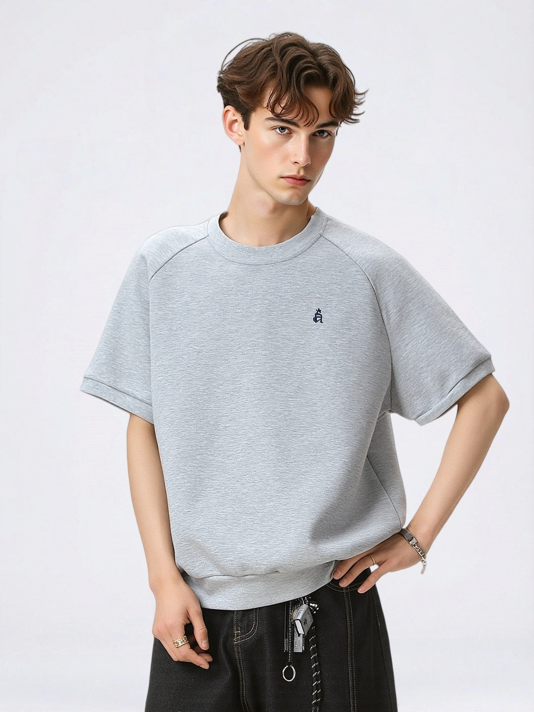 Color-blocked Embroidery T-shirts