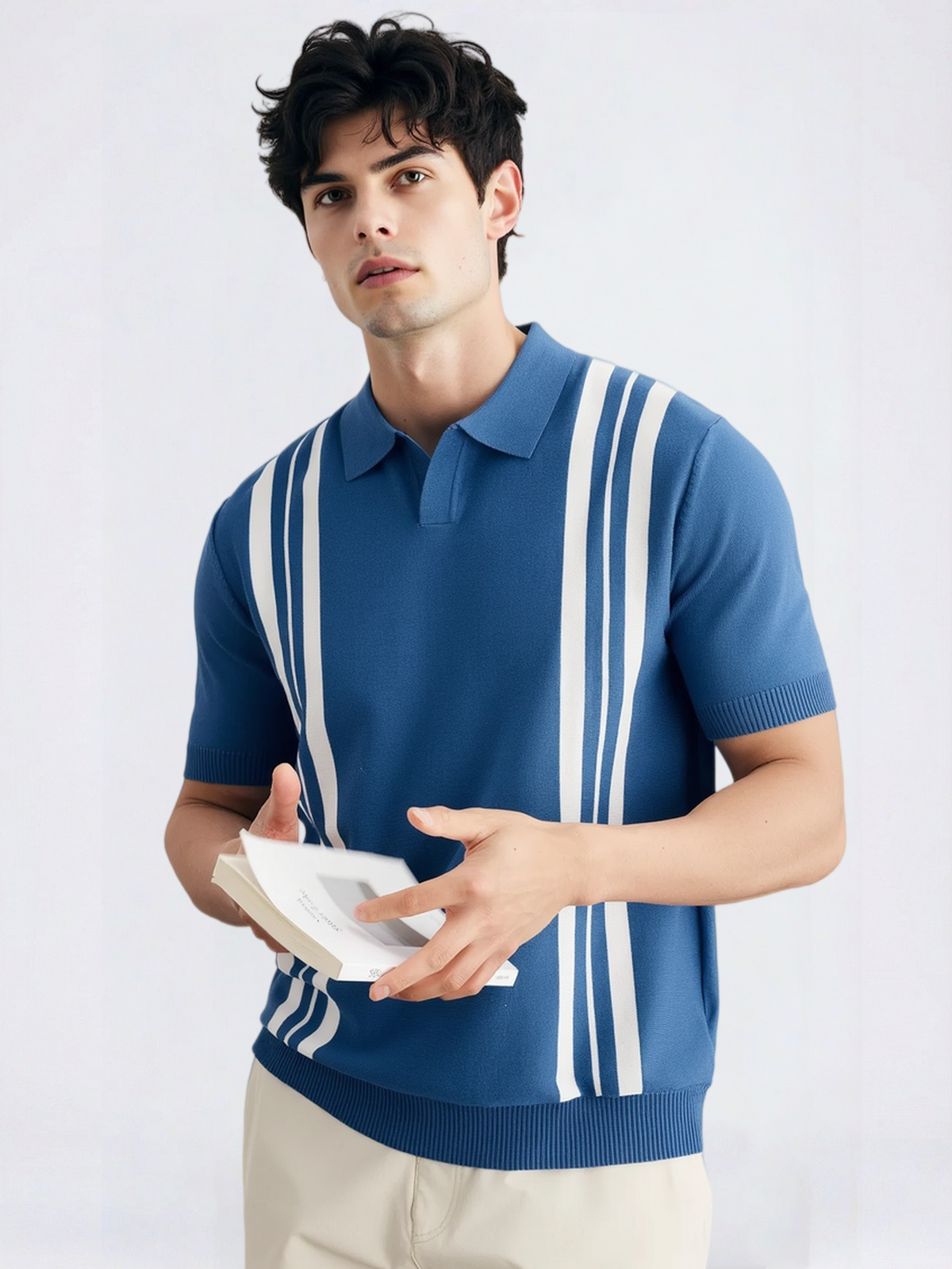 Vertical Stripe Old Money Style Polo Shirts