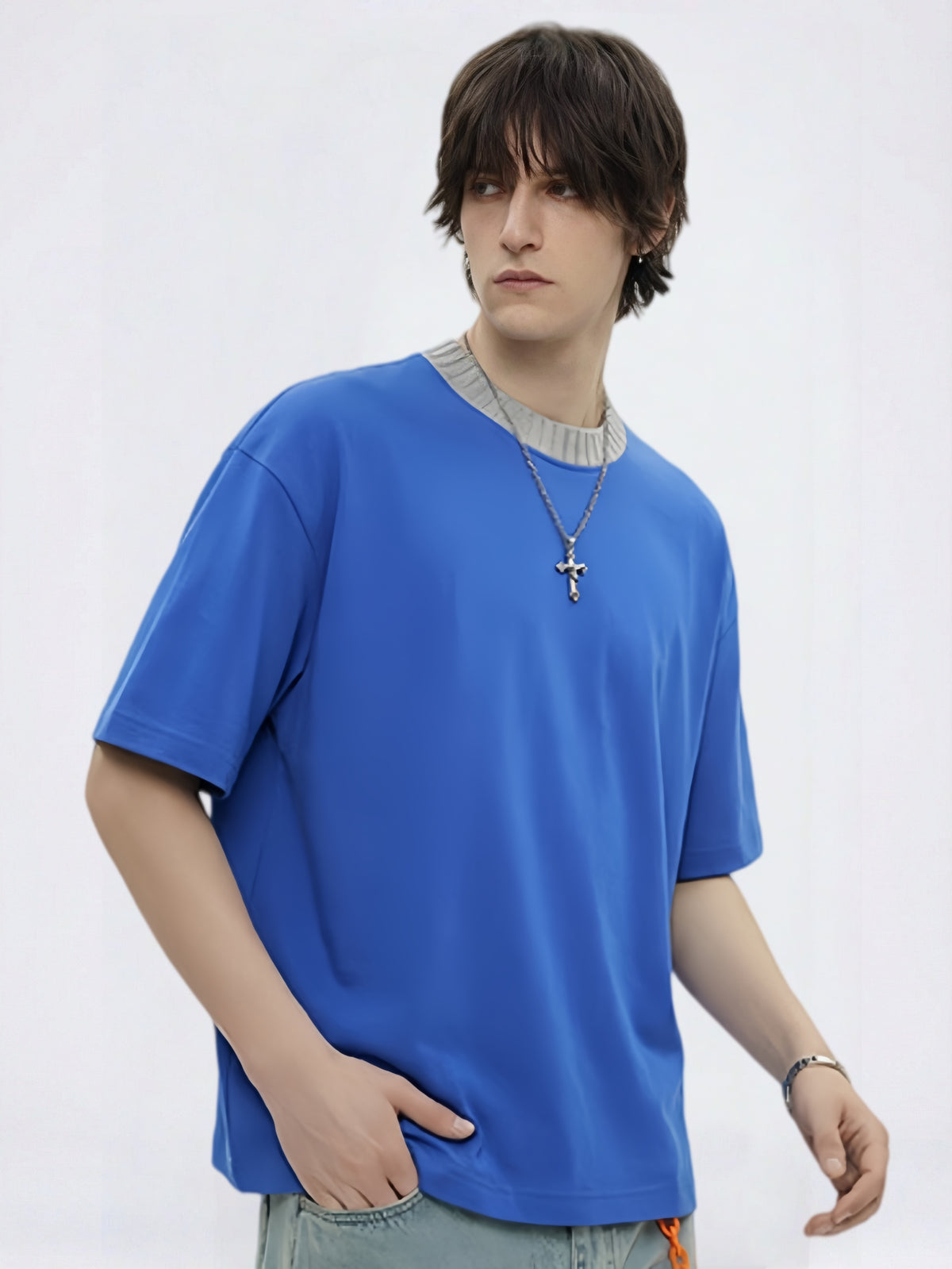Color-blocked Cropped T-shirt