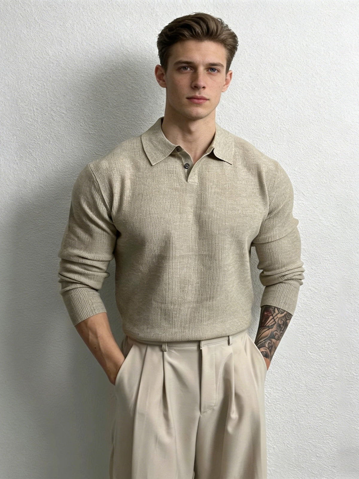 Polo en maille coupe ajustée