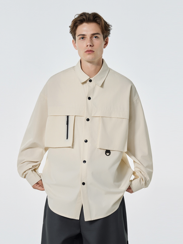 Water Proof Tooling Loose Lapel Long-sleeved Shirt