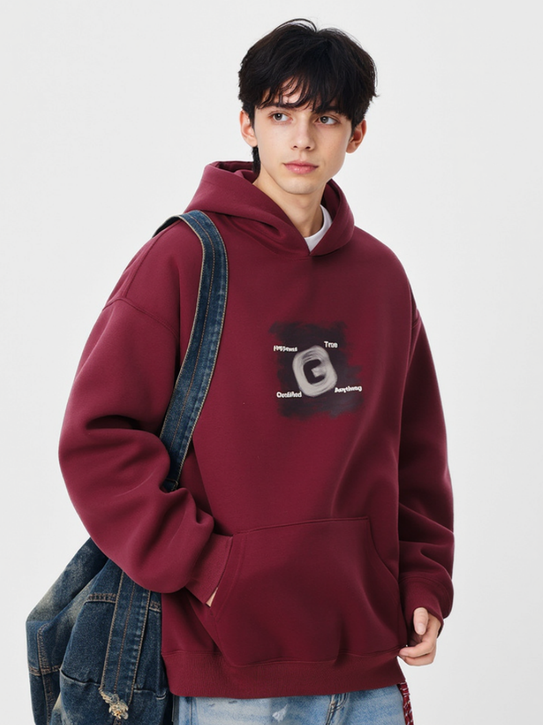 Letter Print Hooded Sweatshirts&Hoodies