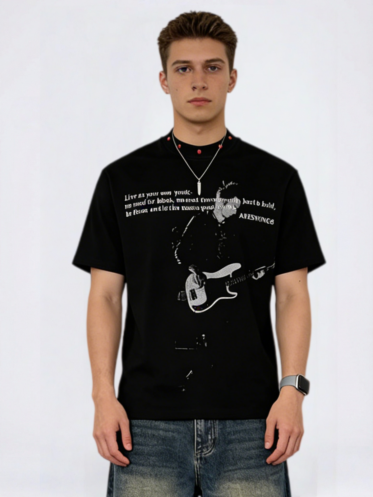 Quick-drying Rock Studs Printed T-shirt