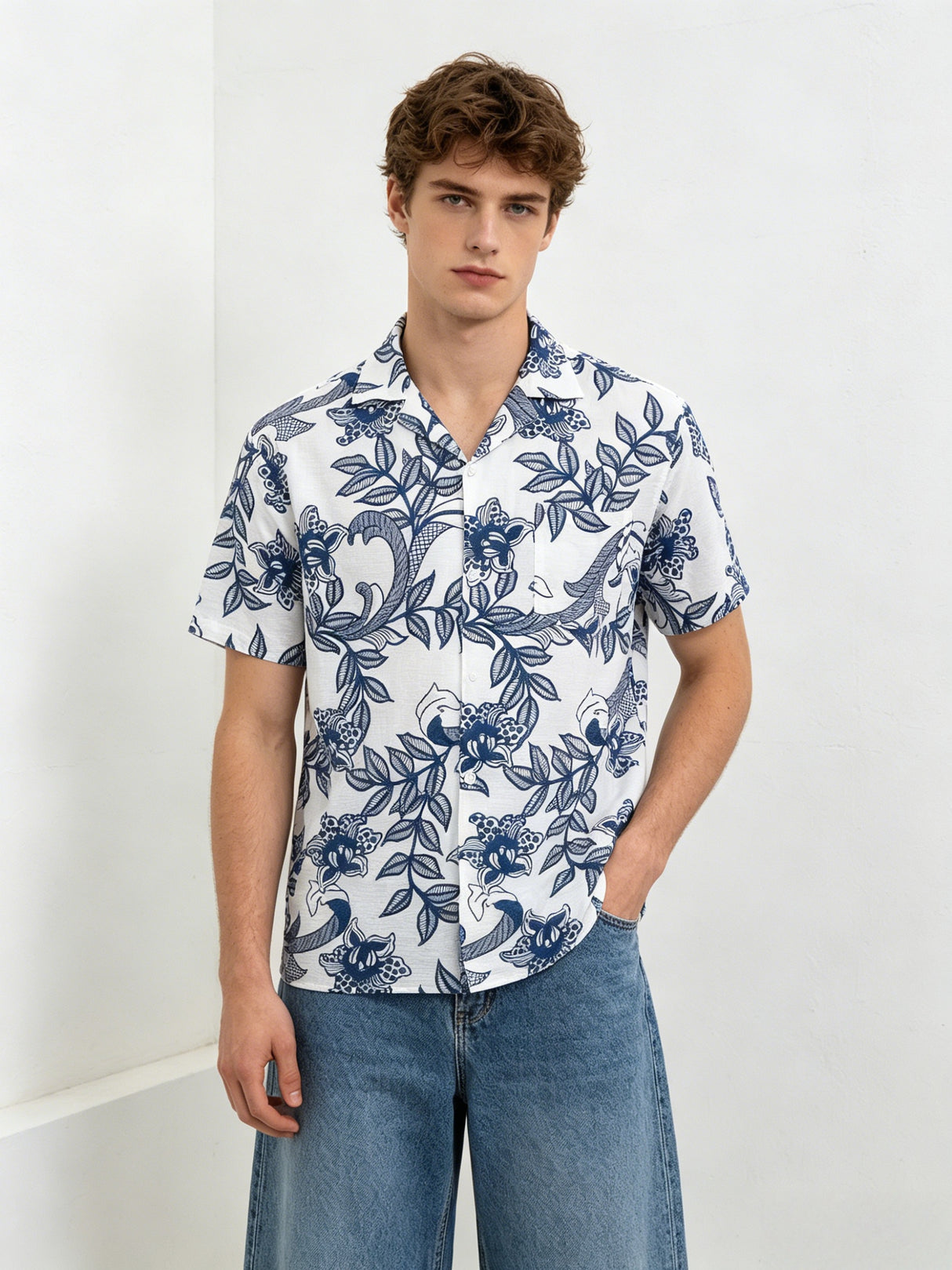 Vine Pattern Vacation Cuban Territory Shirts