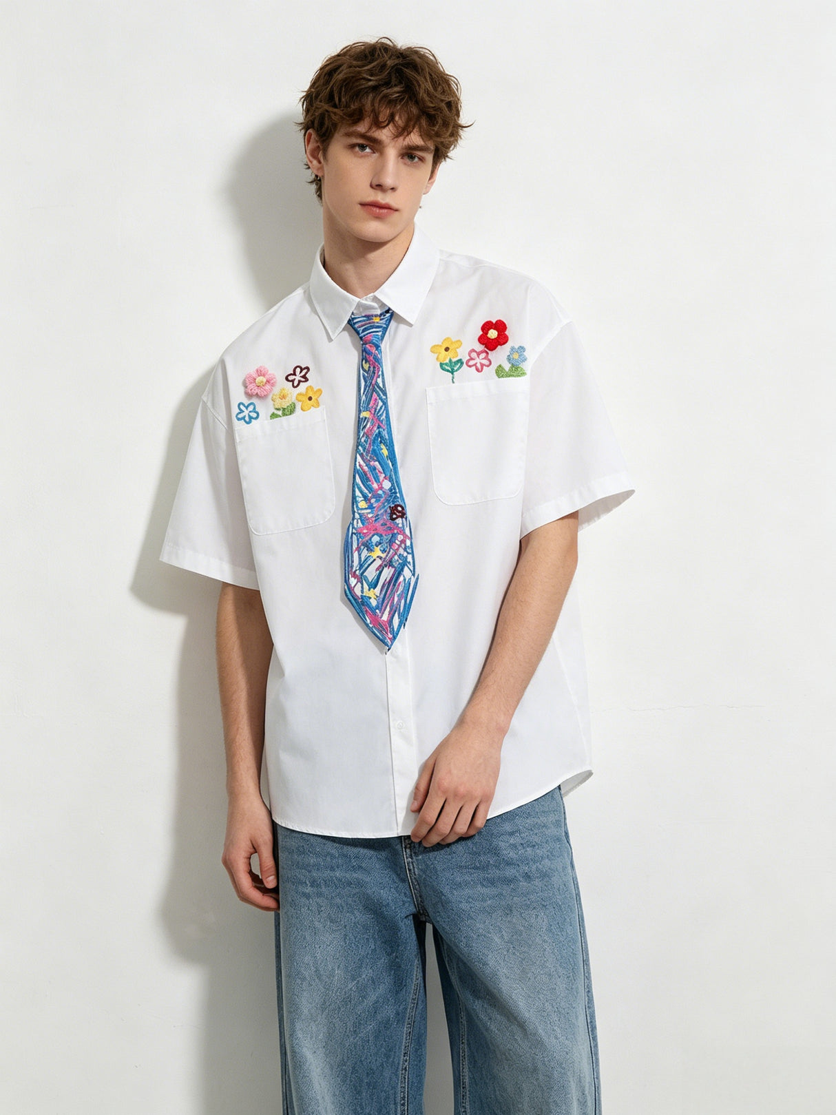 Hand-drawn Ties Shirts