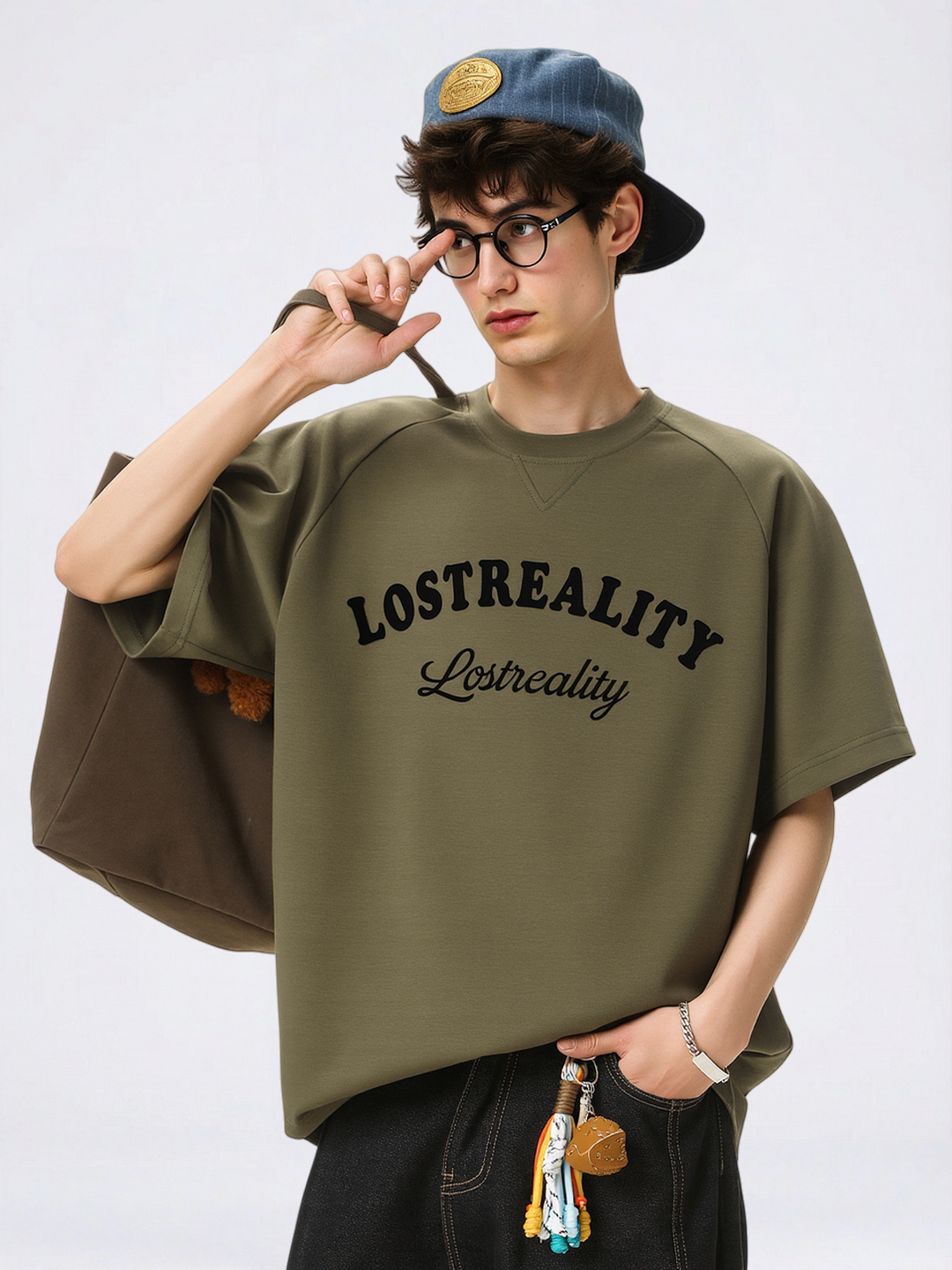 Color-blocked Letter Printed Loose-fit T-shirts