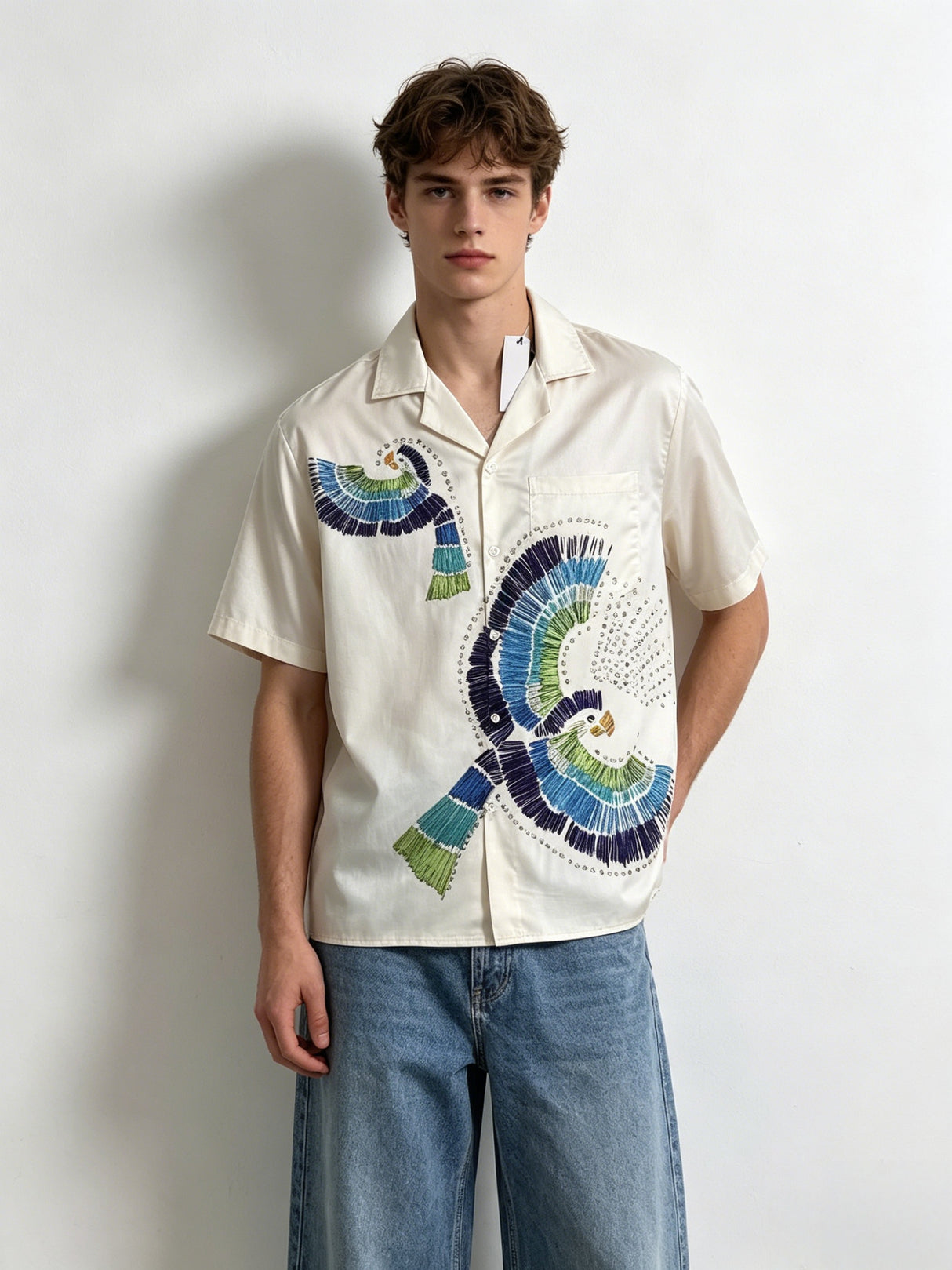Jacquard Dark Pattern Cuban Territory Vintage Shirts