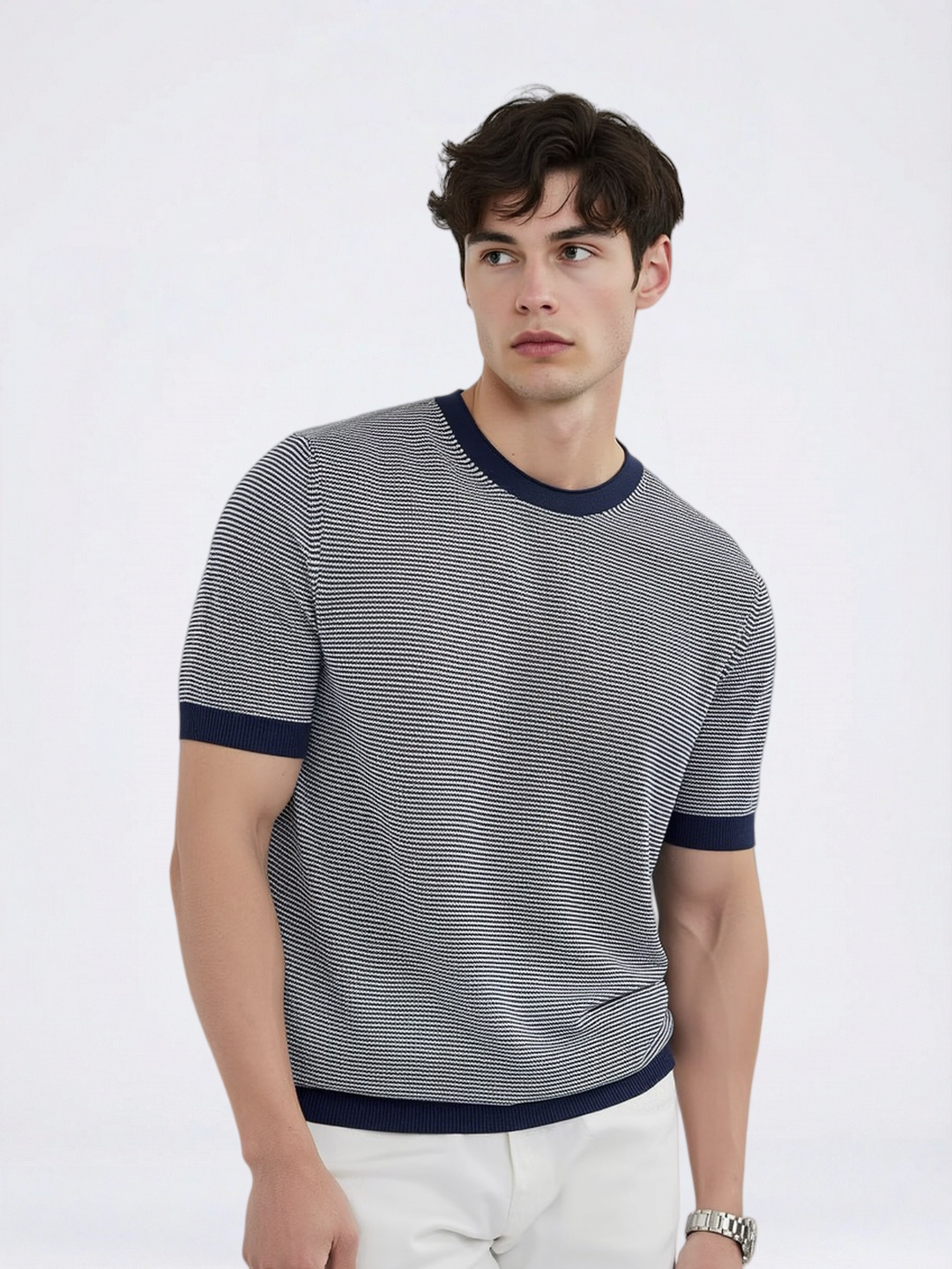 Pinstripes Lightweight Color-blocked T-shirts