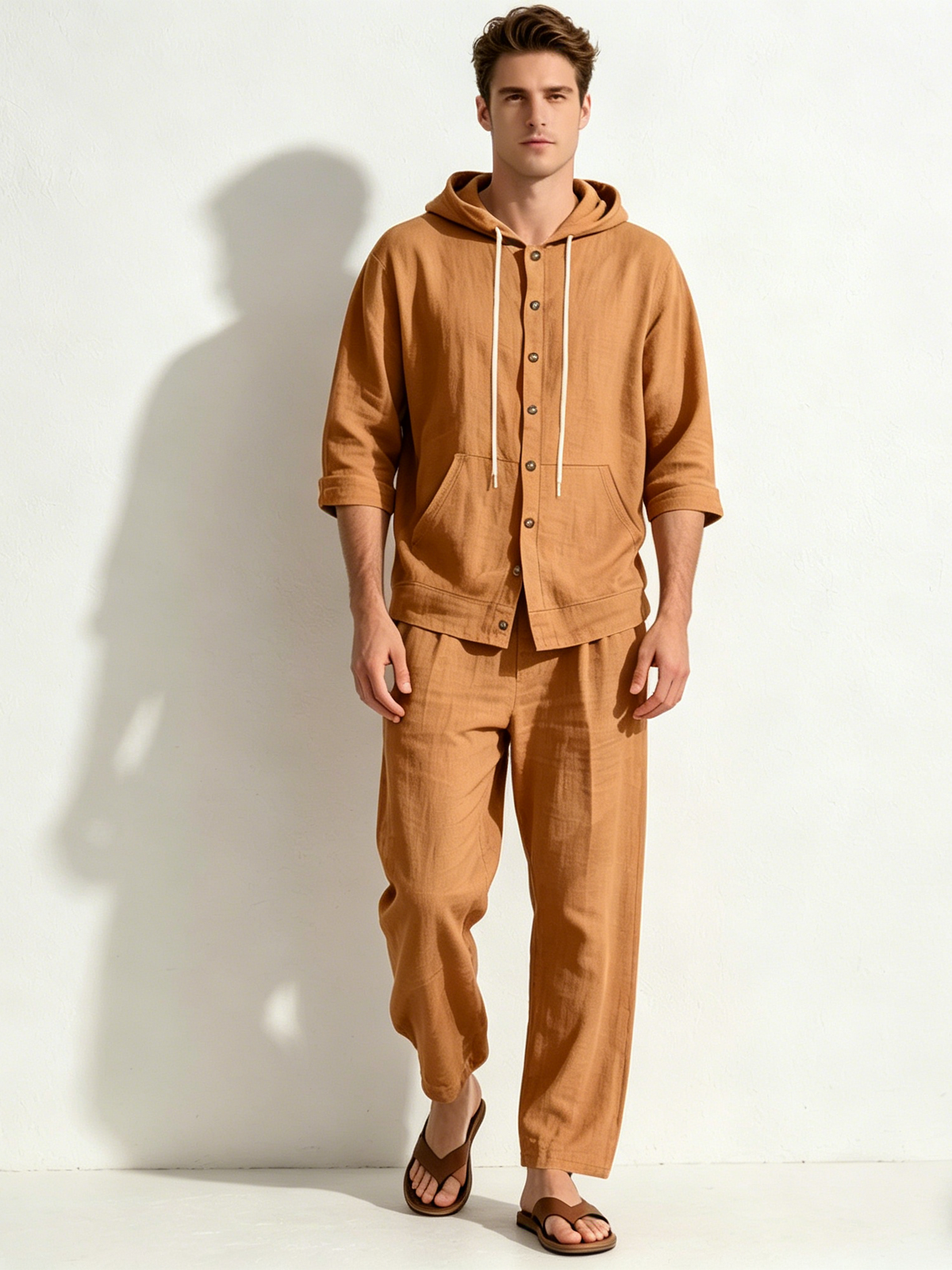 Leisure Flax Beach Hooded Set 2-piece Sets