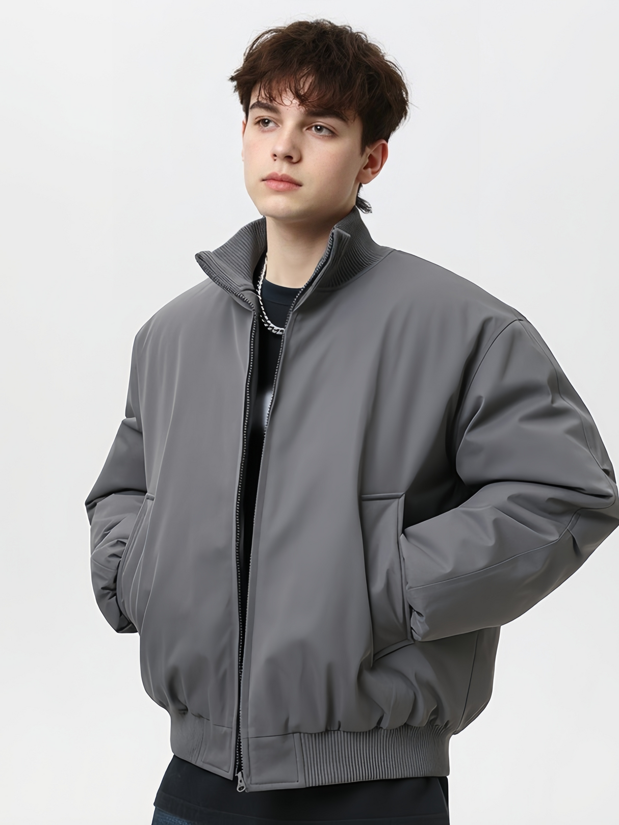 Three-proof Stand-up Collar Retro Workwear Flight Cotton Jacket